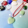 Love Heart Shaped Pendant Crystal Glass Peach Heart Loose Beads Charm for DIY Jewelry Necklace Earrings Making