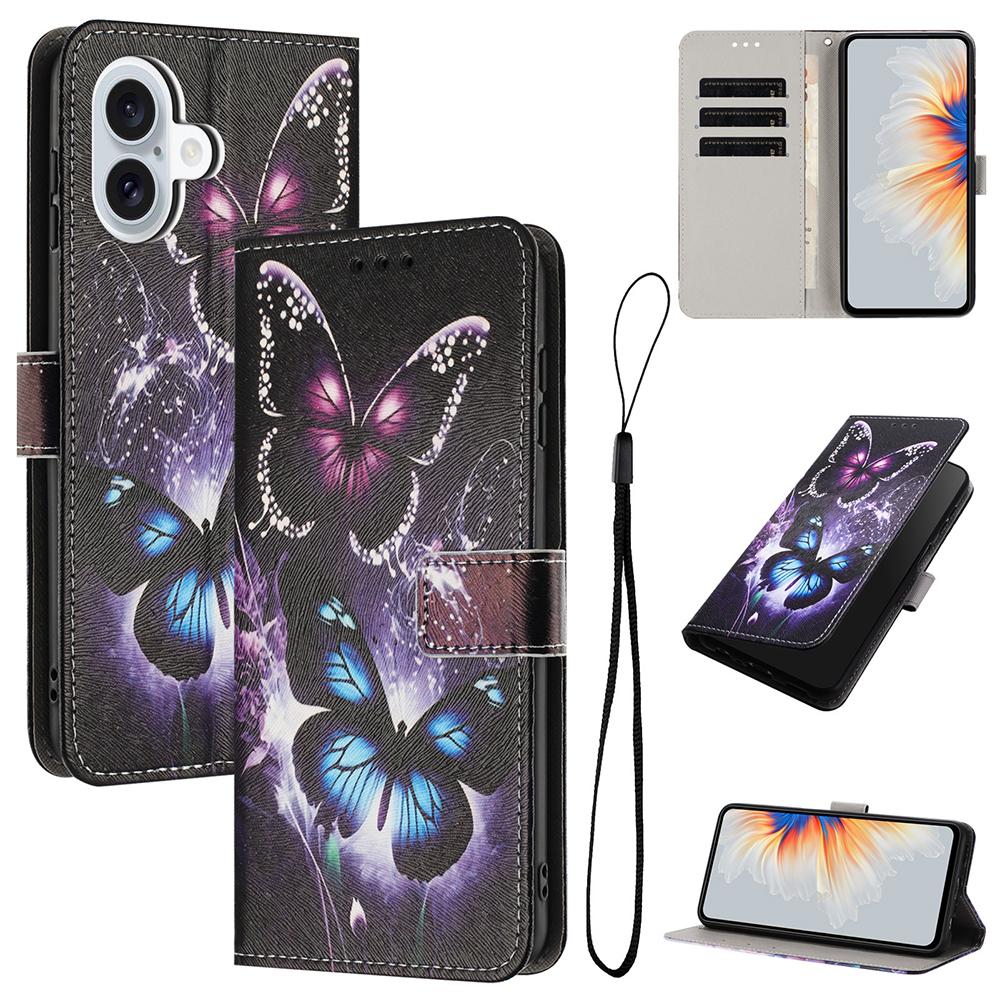 Кошелек-книжка для iPhone 16E 16 Pro Max 15 14 13 12 11 XR 6 6S 7 8 Plus SE 2022 Ударопрочный кожаный чехол для телефона с держателем для карт