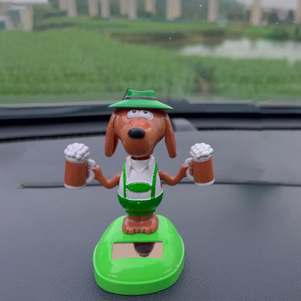 Dashboard Decor Bobble Solar Powered Puppy Dashboard Decoration Funny Swinging Figures Cartoon Puppy Interior Decor For Driver