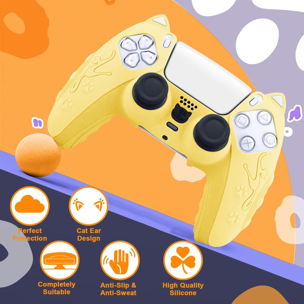 Резиновый силиконовый защитный чехол-кошка Skin для геймпада PlayStation 5 PS5 Силиконовый чехол для игры