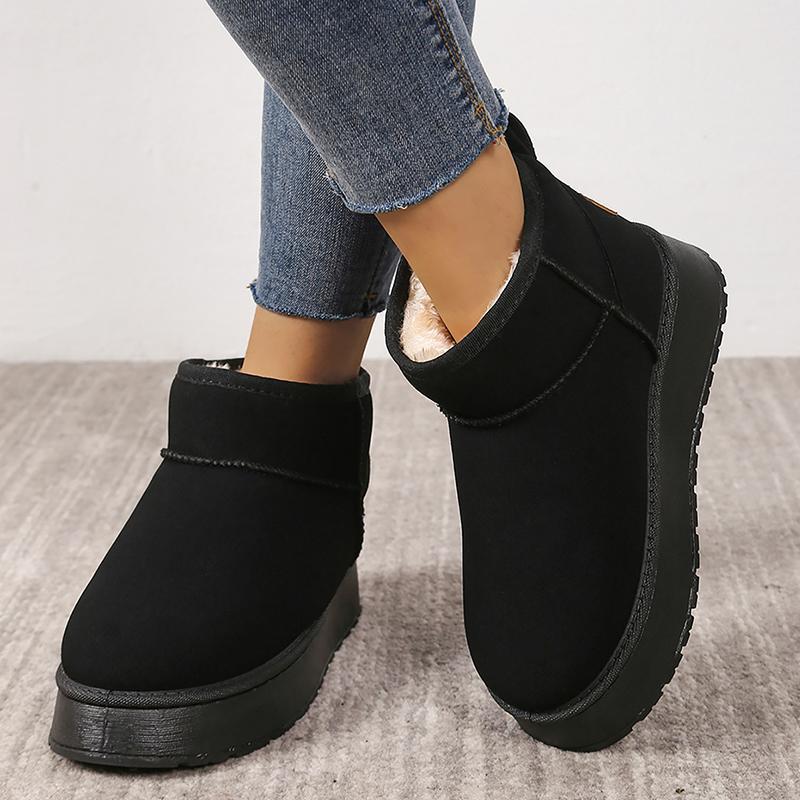 Fashion Autumn Winter Short Snow Boots for Women Solid Color Thicken Warm Cotton Shoes Woman Thick Bottom Non Slip Platform Botas Mujer