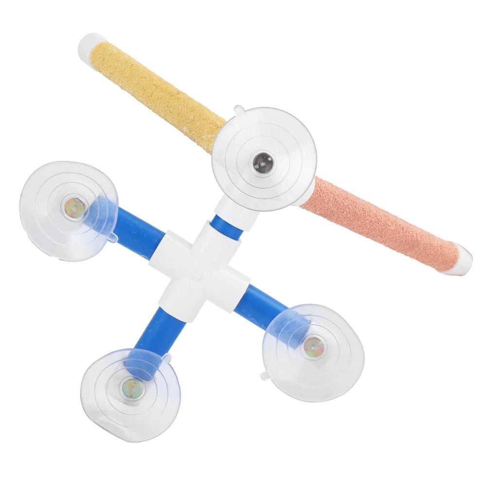 Parrots Shower Standing Pole Bathing Four Suction Cups Frosted Coating Bird Perch Toy