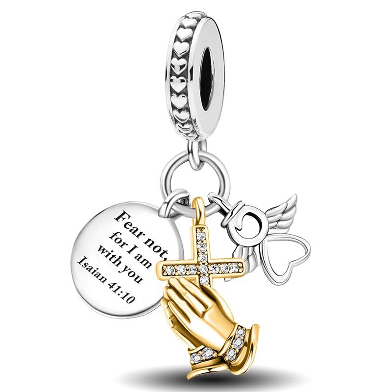 Медь Крест Ангел Глаз Дьявола Серия Шармы Бусины Подходят для Изготовления Браслетов-Браслетов Сделай Сам Подарок Высококачественной Ювелирии