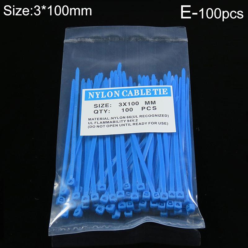 100pcs Self-Locking Corrosion Resistance Nylon Wire Cable Zip Ties Organiser Fasten Cable
