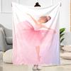 Dreamy Ballerina Flannel Blanket - Soft and Comfortable, Suitable for Sofas, Beds, Offices, Travel, and All Seasons, Making It A Perfect Holiday Gift.