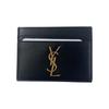 Ysl Черный Держатель для карт из гладкой телячьей кожи с золотым логотипом Мужской Держатель для карт 370778-2R20W-1000