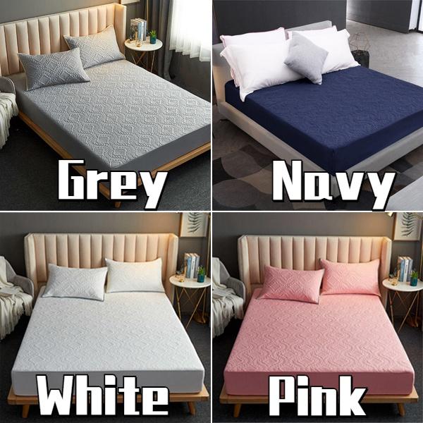 High Quality Quilted Embossed Waterproof Mattress Protector Fitted Sheet Style Bedding Cover Thick Soft Pad for Bed Bedspread with Elastic