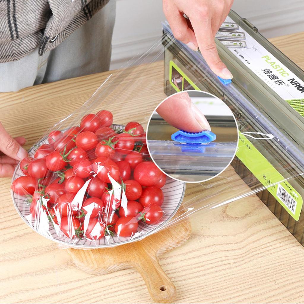Plastic Wrap Dispenser Fixing Foil Cling Film Cutter Food Wrap Plastic Sharp Dispenser Cutter Organizer Kitchen Tool Accessories