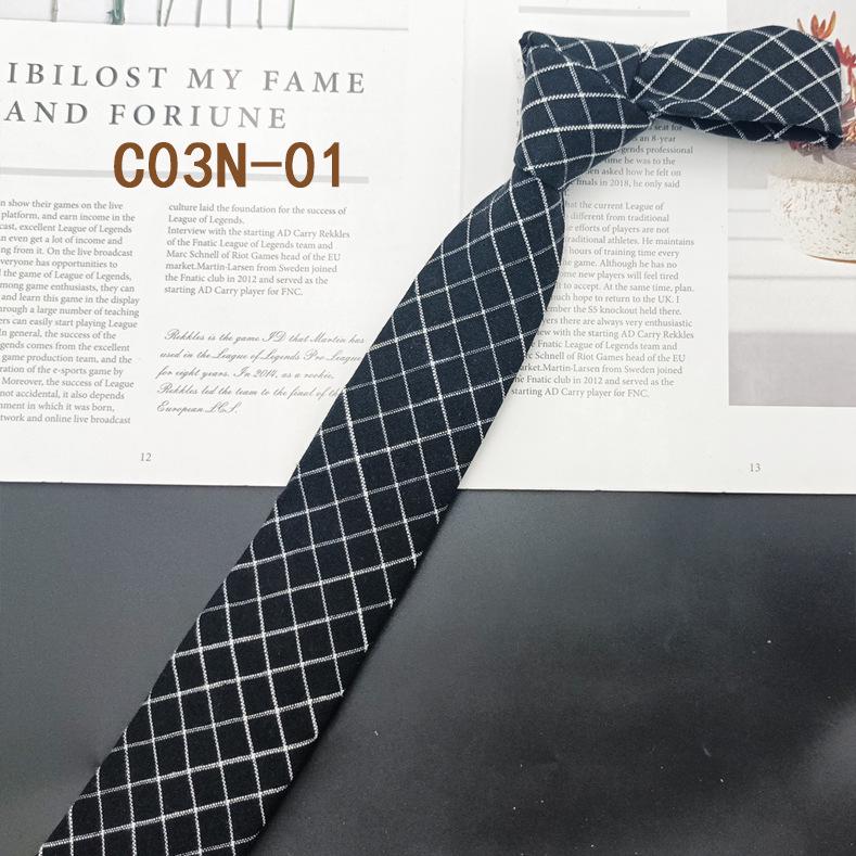 6cm Retro Black & Gray Narrow Men’s Fashion Tie - Korean Style