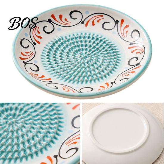 Garlic Grater Ceramic Ginger Grater, Manual Mincing Plate for Mashed Puree, Multifunctional Kitchen Masher Fruit Dish