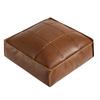 Moroccan PU Leather Pouf Floor Cushion Oil Wax Skin Embroider Craft Ottoman Footstool Futon Artificial Leather Unstuffed Cushion
