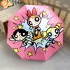 1PC The Powerpuff Girls Umbrella Portable Folding Umbrella Iron Frame Hole Bone Structure Outdoor Home Umbrella A2