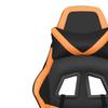 Gaming Chair with Massage Function and Footrest Black & Orange Faux Leather