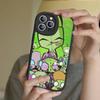 Мультяшный чехол для телефона I-Invader Zim Gir для iPhone 11 12 13 14 15 16 Pro Max Plus Кожаная крышка