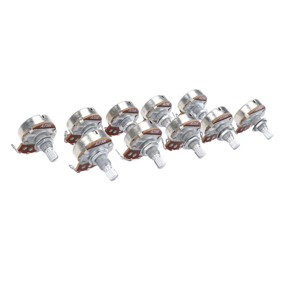 18mm Shaft Bass Guitar Pots Metal Audio Taper Potentiometers  Electric Bass Guitar