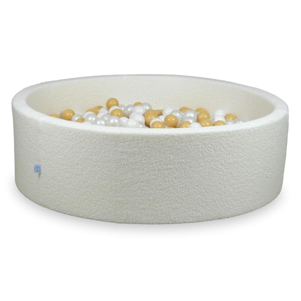Dry pool 130x40 Boucle White 700 balls: white, pearl, beige