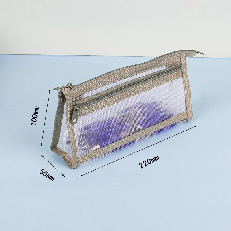 Трехмерная прозрачная сетчатая сумка для карандашей, двухслойная, специальная для экзаменов, большой вместимости, студенческая сумка для канцелярских принадлежностей, специальный пенал