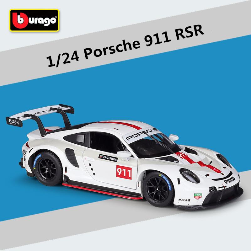 AKEZM1 Bburago 1:24 Porsche 911 RSR Alloy Racing Car Model Diecast Metal Toy Sports Car Model High Simulation Collection Childrens Gift