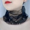 Pearl Mesh Pullover Scarf For Women, Neck Warmer, Thin And Stylish For Spring And , Decorative Scarf