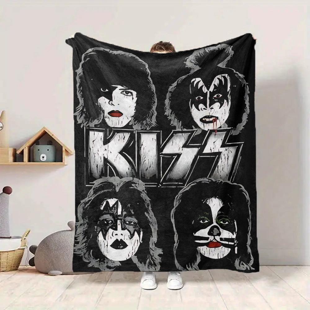 1 шт. Фланелевое одеяло группы KISS, Мягкое, приятное для кожи, с цифровой печатью, Различные размеры в наличии для семьи, друзей, на день рождения
