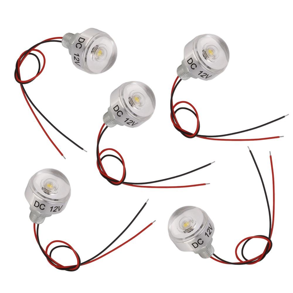 5 Pack 1W LED Deck Lamp DC 12V Mini Embedded Spotlight Low Voltage Landscape Well Lights  Walkway