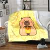 Kapibara Flannel Blanket Soft Warm All-Season Throw, Design for Camping, Car Travel, Hiking Sofa, Bed, Office Perfect Gift for Parties