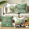 Rusty-charm Pillow Cover: Eucalyptus, Vintage Truck and Heartfelt Home-blessing Quotes, Sofa Chair Decorative Cushion Cover