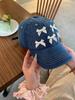 2024 Designed Beautifully Womens Diy Butterfly Bow Baseball Cap Adjustable Wide Brim Casual Sun Hat Available In Colors Denim