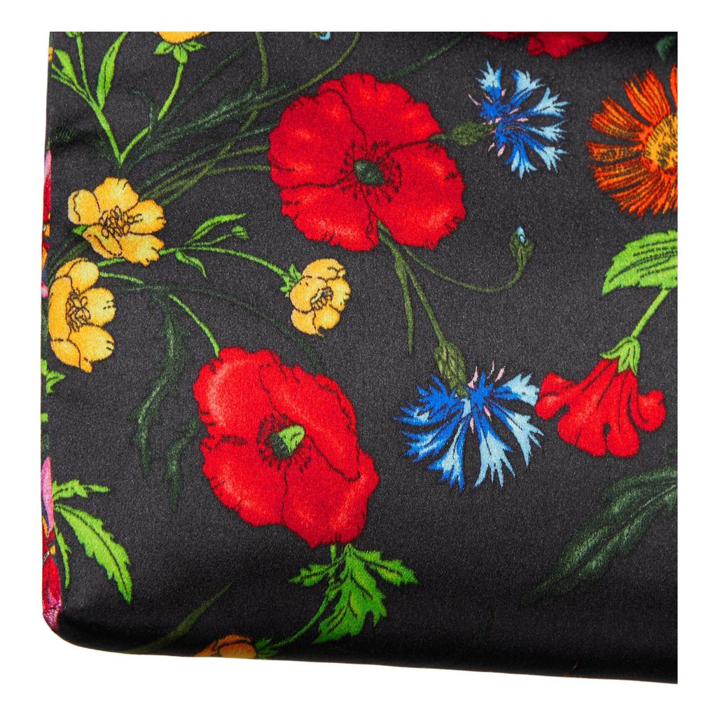 Gucci GG Marmont Printed Zip Closure Silk Clutch Women clutch Black Multicolor 826197-FAEJD-1070