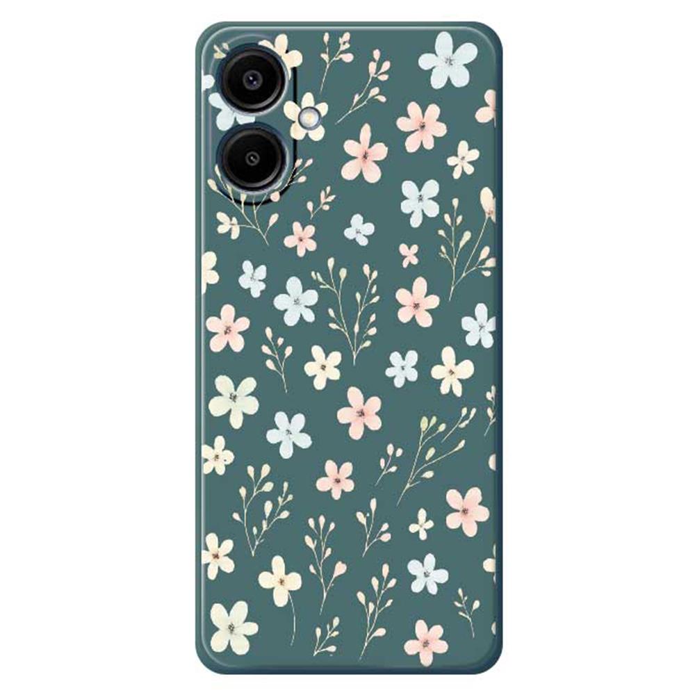 For Samsung Galaxy A07 4G Case Small Flower Branches Pattern Printing Straight Edge TPU Phone Back Cover