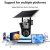 Wi-Fi 4G Солнечная камера наблюдения Открытый 4K 8MP 360 Беспроводная связь ночного видения Водонепроницаемая камера видеонаблюдения Обнаружение движения Безопасность Защита IP-камеры