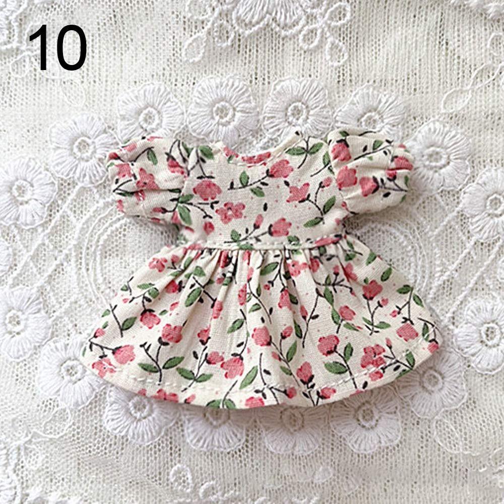 Для кукол 1/11OB11 Кукольная юбка Одежда Ручная работа Платья с принтом Наряды с коротким рукавом Кукольный топ