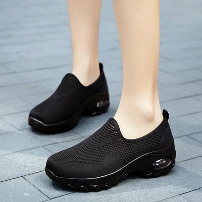 Модные женские кроссовки Летние сетчатые Толстая подошва Наклонный каблук Легкая повседневная обувь Удобная уличная Модный тренд Дышащая женская обувь