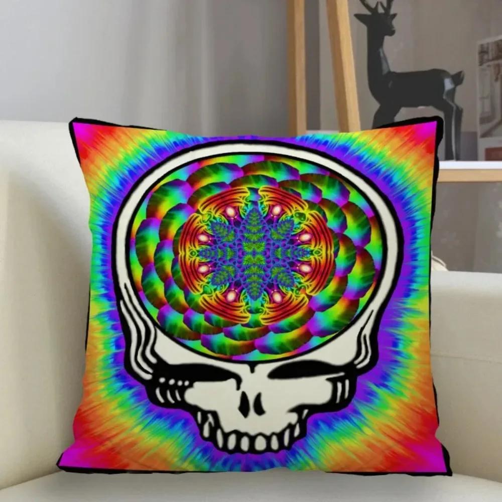 Grateful Dead Pillowcase Home Decoration Zipper Square Pillowcase Throw Pillow Cover,(5)
