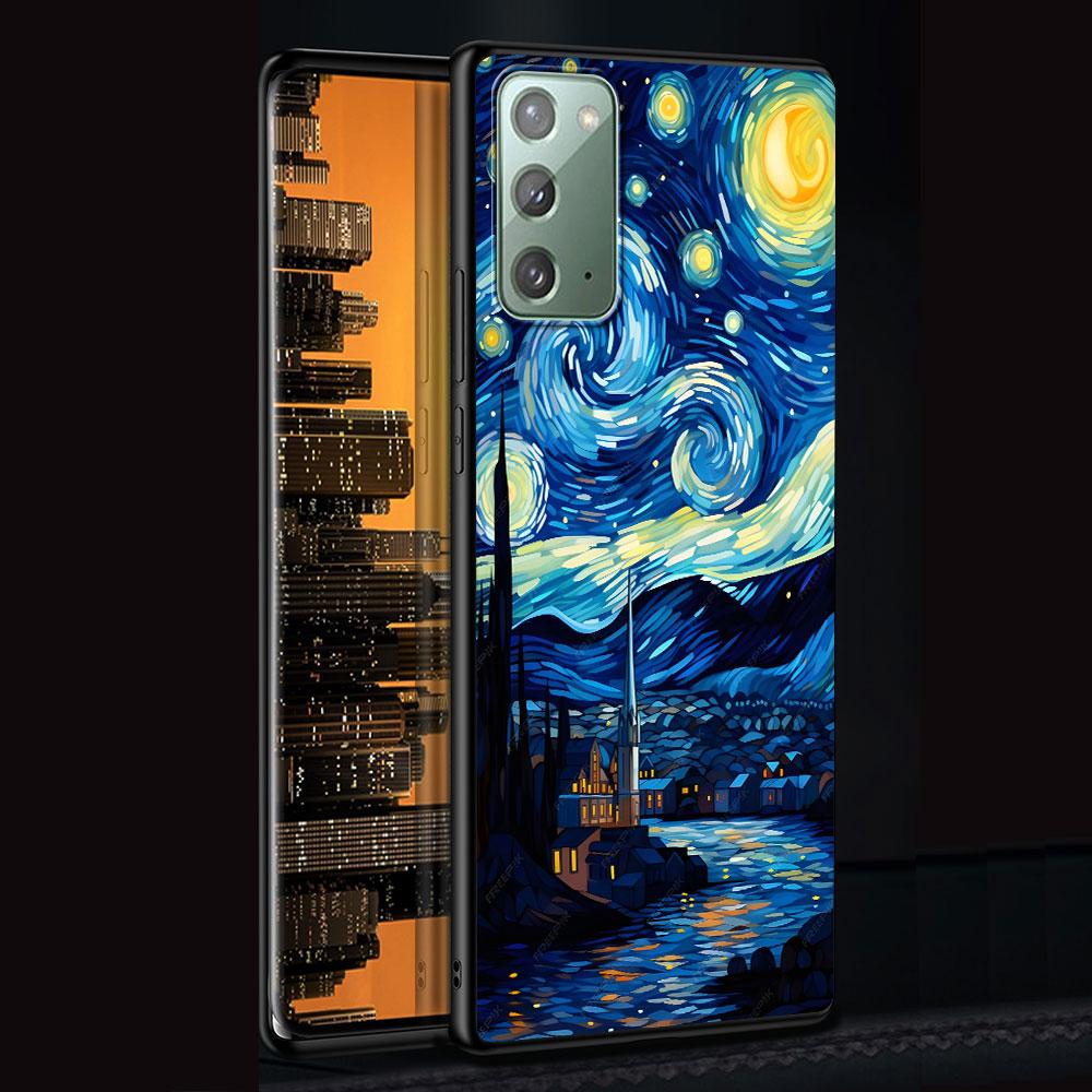 Чехол для телефона Samsung Galaxy Note 20 Ultra 8 10 Lite 9 с рисунком «Звездная ночь» Ван Гога, черный, мягкий, TPU