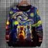 Animal Sweatshirts For Men Long Sleeve T-Shirt Tops 3d Oil Paint Animal Print Sweatshirt Pullover Loose Oversized Men Clothing