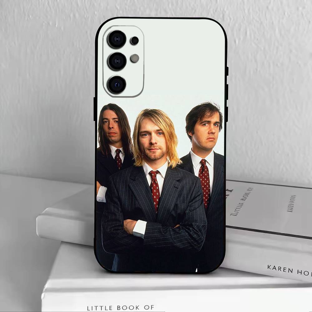 N-Nirvana Phone Case Black Silicone Soft For Samsung S25,S24,S21,S22,S23,S30,Ultra,S20,Plus,Fe,Lite