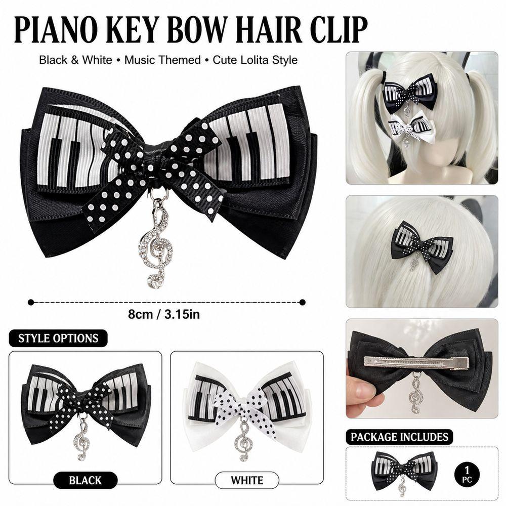 Fabric Scheme the Black-and-white Palette Metal The Black-and-white Palette Bow Hair Clip