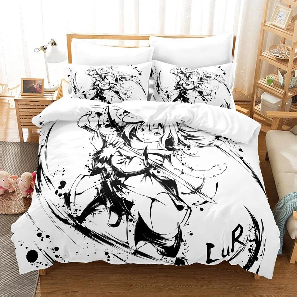 Комплект постельного белья с аниме «Когда я переродился в слизь» Rimuru Kids Gift Duvet Cover Pillowcases Queen King Single Size