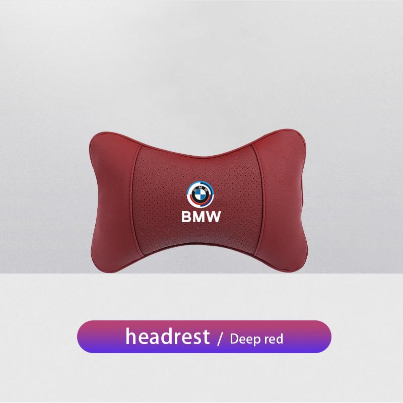 Car Neck Pillow Leather Breathable Soft Headrest stickers For BMW 50th F30 F40 F10 E90 X2 F20 E60 E87 M E92 X3 X1 X6 E30 E34 E61 YA1