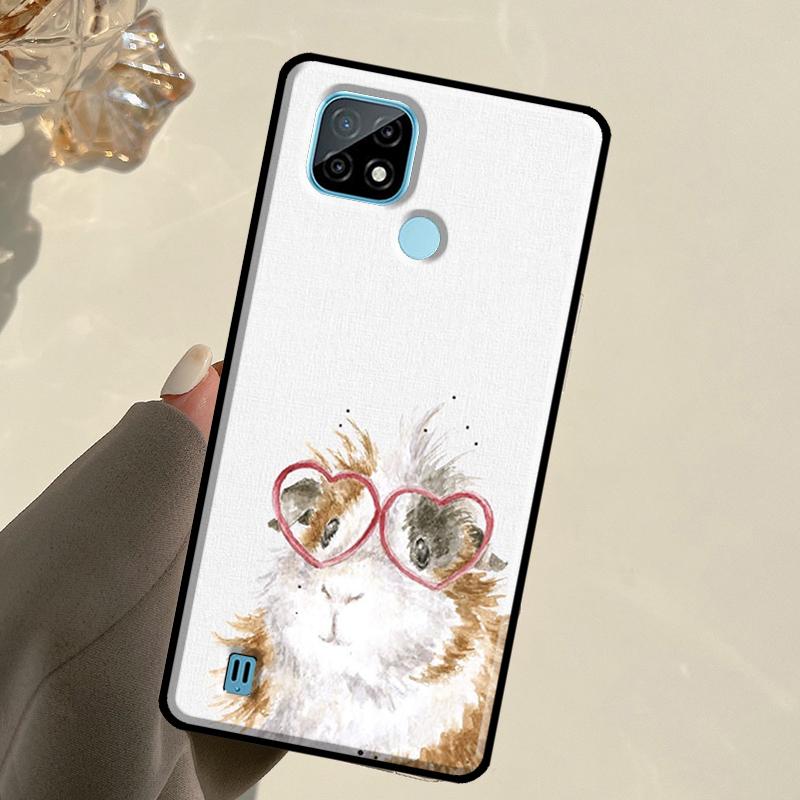 Животное Морская свинка Для Realme C67 C75 C61 C55 C53 C51 C21Y C25S GT 6 6T 5 GT7 Pro 10 11 12 13 14 Pro Plus Чехол
