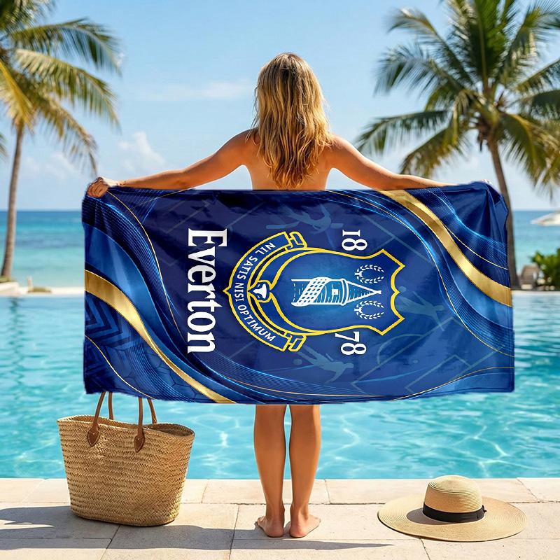Everton Football Beach Towel Soft Microfiber Summer Towel Quick Dry Absorbent Towel for Beach Swimming Pool Travel