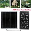 High Efficiency Outdoor Solar Panel Dual Exhaust Fan for Dog Warehouse RV Greenhouse Fan Air Pump Cooling Temperature