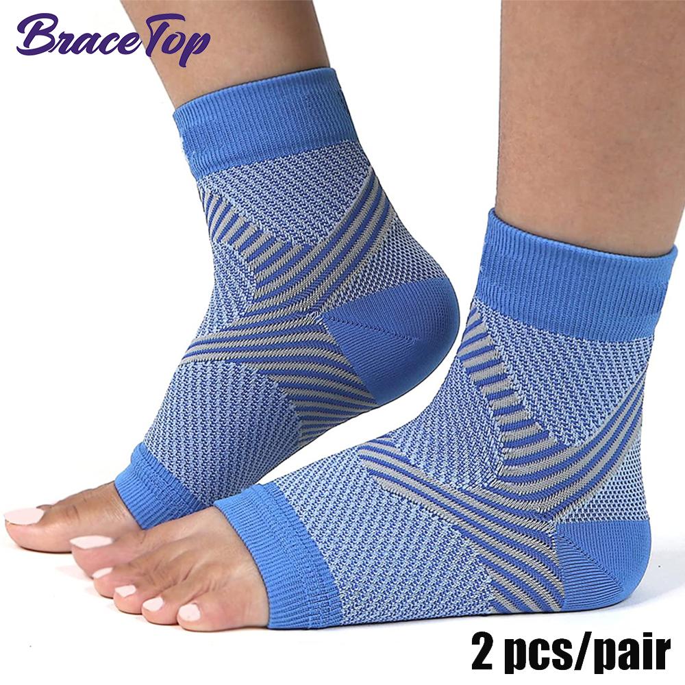 Bracetop 1 пара спортивный компрессионный рукав для лодыжки эластичный йога танец упражнения давление на стопу рукав унисекс тонкий