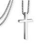 Nazareth Store Крест ожерелье посеребренный классический крест кулон ювелирные изделия подарок для мальчиков прочный 24 дюйма 60 серебряный нержавеющая сталь без камней мужская мужская цепь,