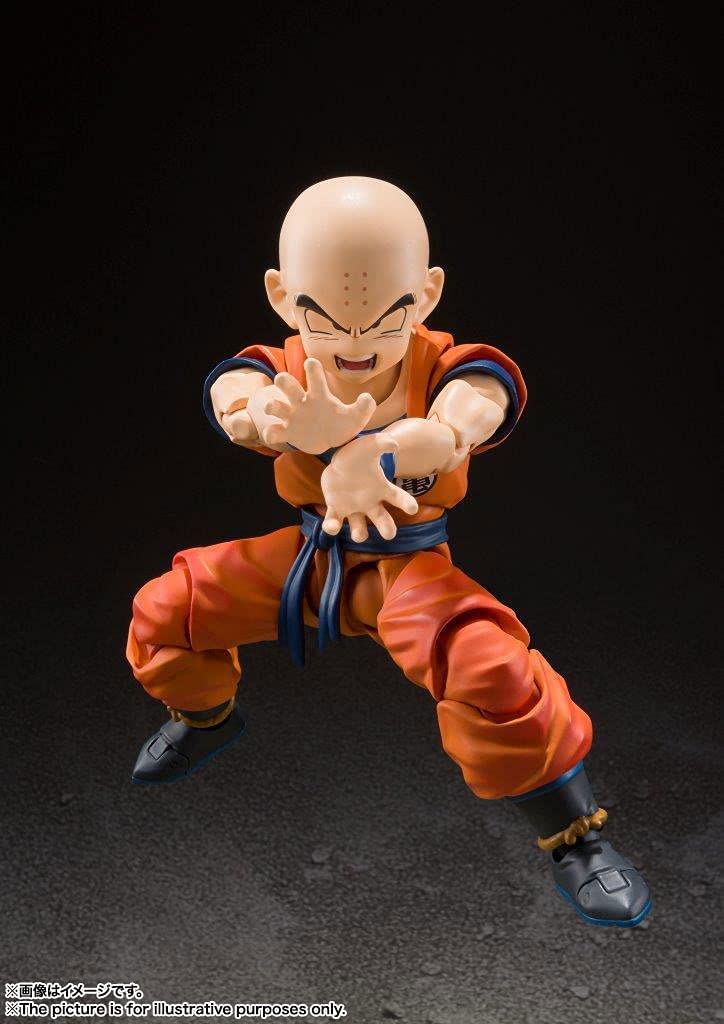 TAMASHII Dragon Ball Z Krillin Strongest Man 115mm PVC ABS Painted Movable Figure NATIONSS.H.Figuarts - Earthling's - Approx. &
