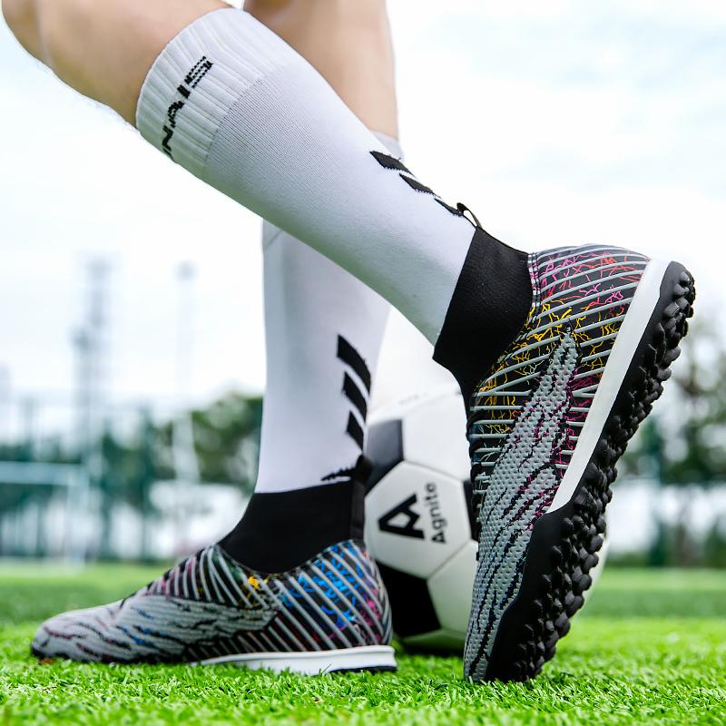 35-48 высокие футбольные бутсы, резиновые молодежные кроссовки с короткими ногтями, футбольные тренировочные кроссовки, детские футбольные бутсы с искусственным газоном