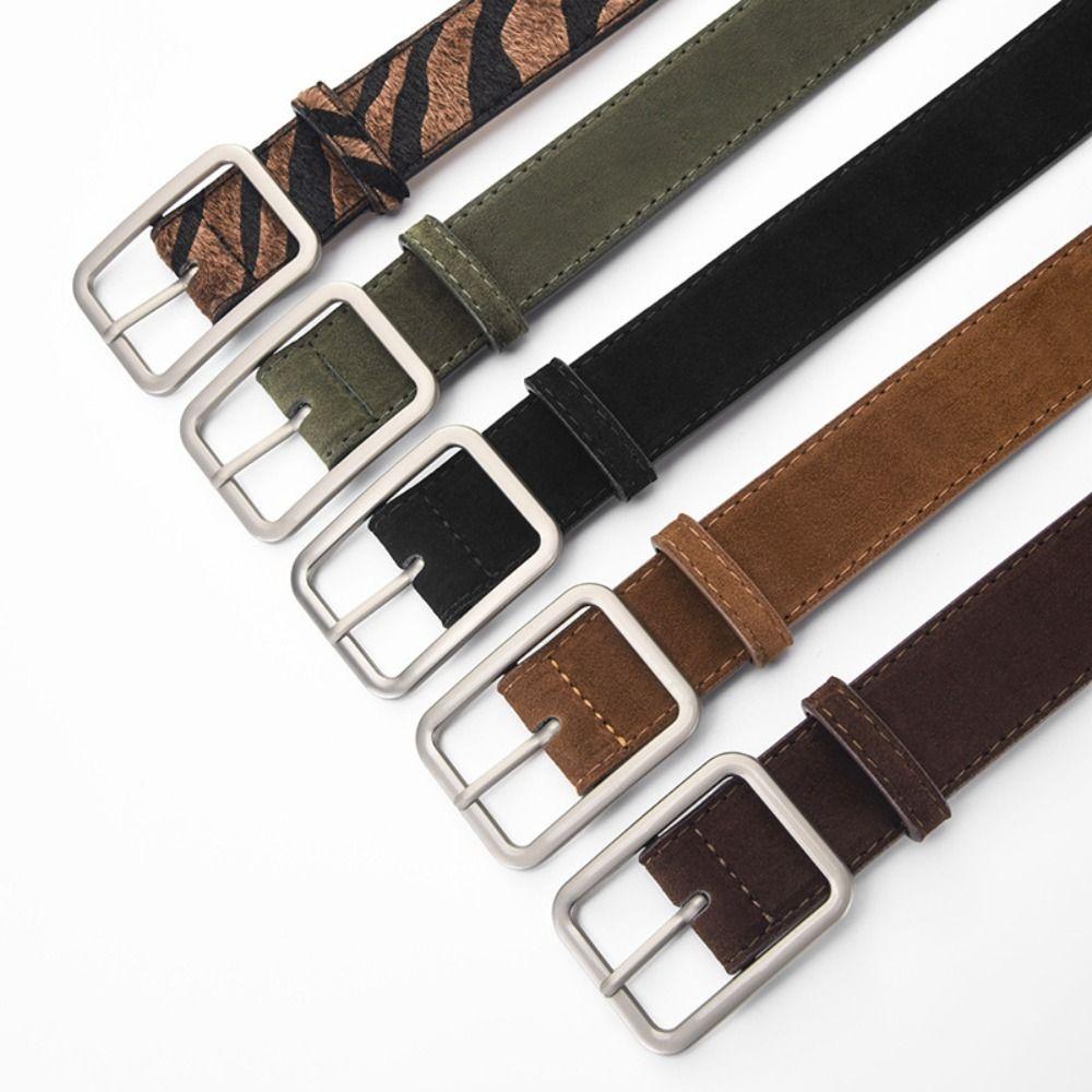 Metal Buckle Square Buckle Belt Adjustable Waist Strap Belt Decorative Waistband Daily Casual