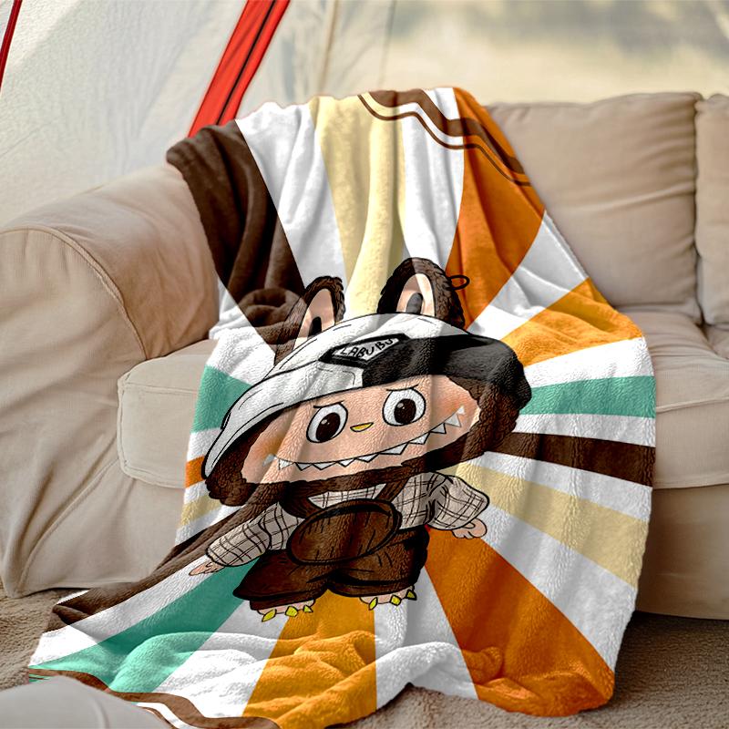 1pc LABUBU Blanket, Cozy Printed Throw Blanket, A Heartfelt Gift for Your Family and Friends
