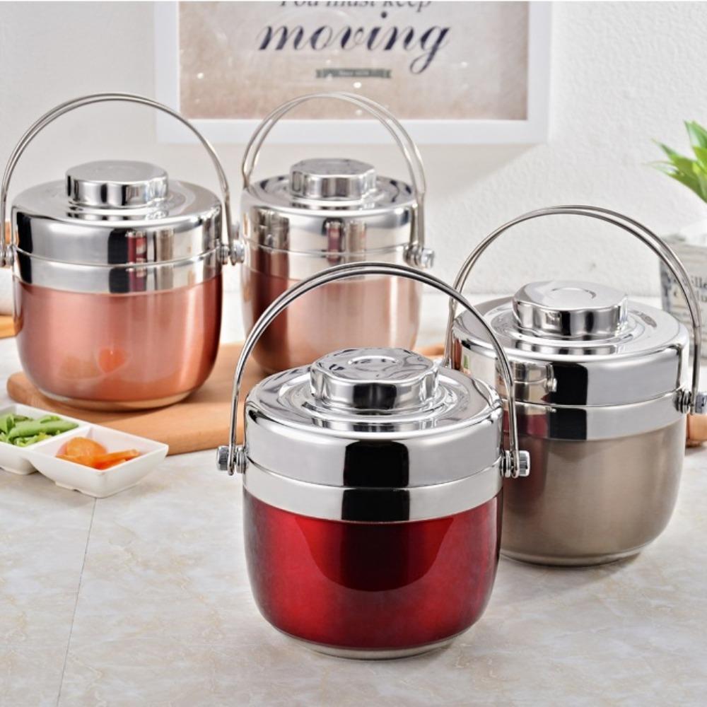 Stainless Steel Insulated Lunch Box 1200/1500ML Thermos Soup Jar Thermal Food Container School